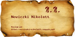 Noviczki Nikolett névjegykártya